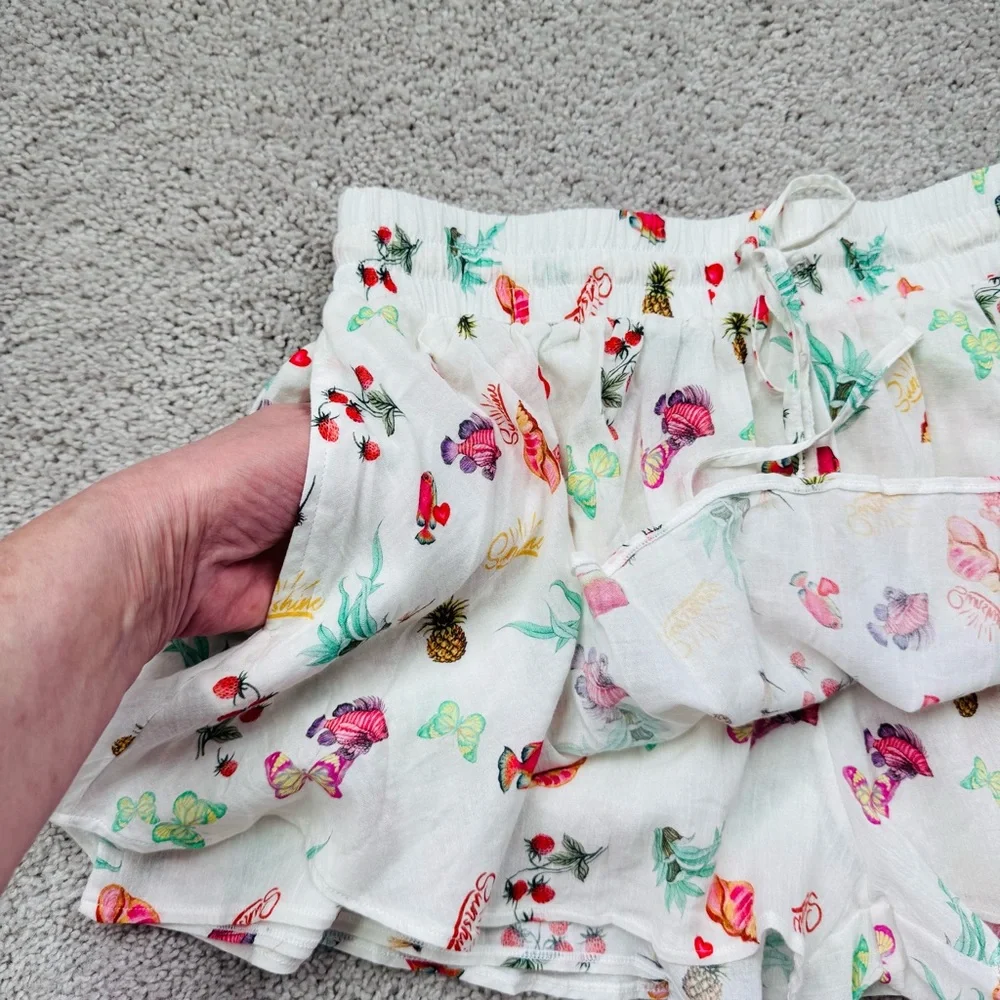 Amanda Uprichard Brio Cover Up Top & Shorts Set Fruit Salad Print Size M/L - Picture 6 of 10